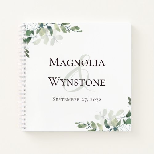 HARDCOVER Wedding Eucalyptus Greenery Guest Book