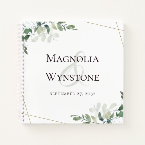 HARDCOVER Wedding Eucalyptus Greenery Guest Book