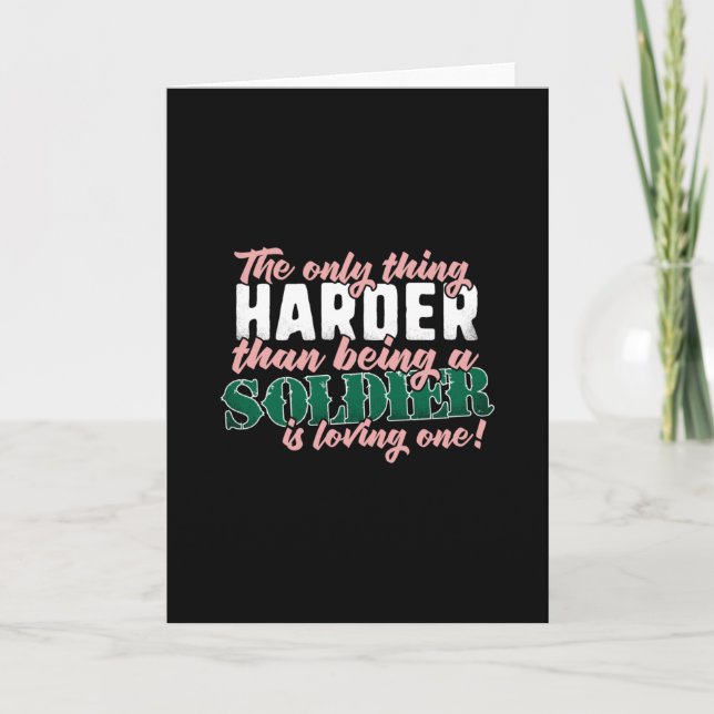 Harder than Loving a Soldier - Military Spouse Card (Front)