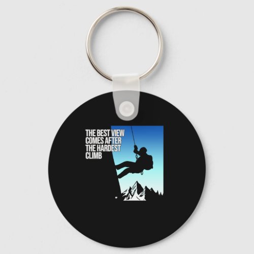 Hardest Climb Mountain Climber Rock Climbing Lover Keychain