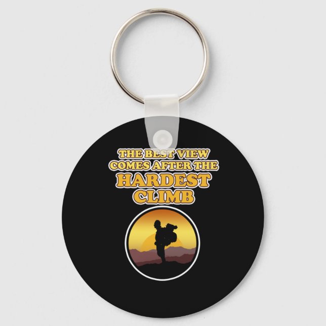 Hardest Climb Mountain Climber Rock Climbing Lover Keychain (Front)