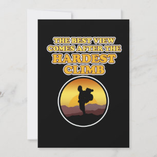 Hardest Climb Mountain Climber Rock Climbing Lover Thank You Card