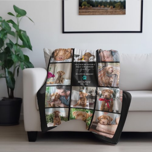 Hardest Goodbye  Pet Memorial 11 Photo Collage  Fleece Blanket