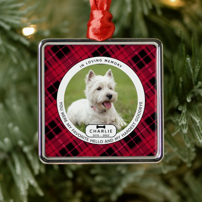 Hardest Goodbye Pet Memorial Metal Ornament (Tree)