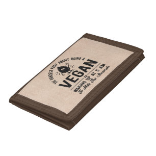 Hardest Part Vegan, Milk the Almonds, Funny Vegan Tri-fold Wallet