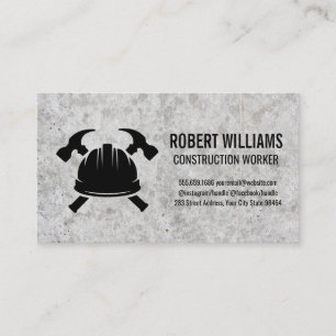 Hardhat Hammers Construction Concrete Appointment Card