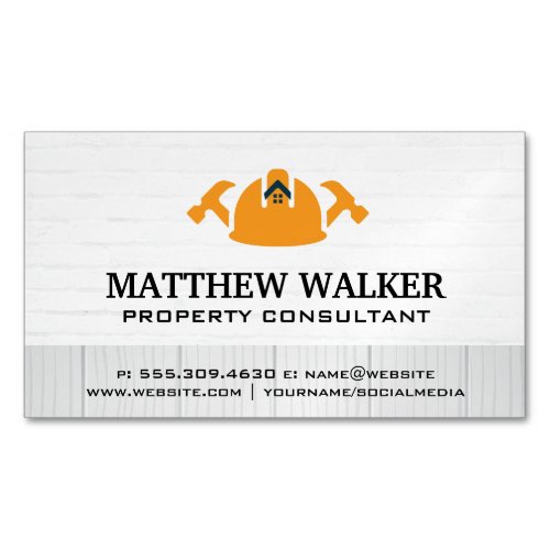 Hardhat Hammers  Home Repair Services Business Card Magnet