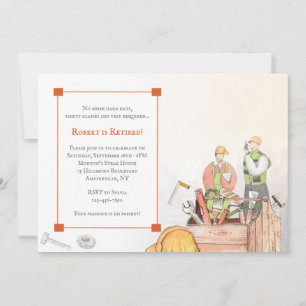 Hardhat Worker Retirement Party Invitation