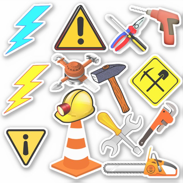 Hardhat Worker - Toolbox Tools Sticker (Front)