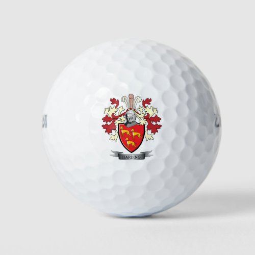 Harding Family Crest Coat of Arms Golf Balls