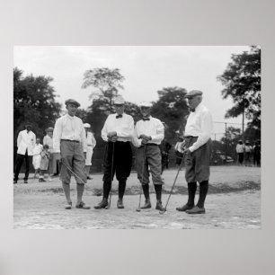 Harding Golf Foresome, 1920s Poster