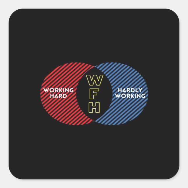 Hardly Working - WFH Square Sticker (Front)