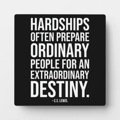 Hardships _ Success Motivational Quote Plaque