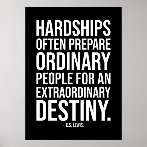 Hardships _ Success Motivational Quote Poster