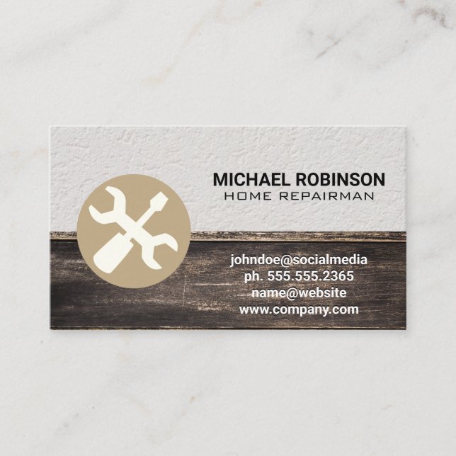 Hardware Building Carpentry Tools  Business Card (Front)