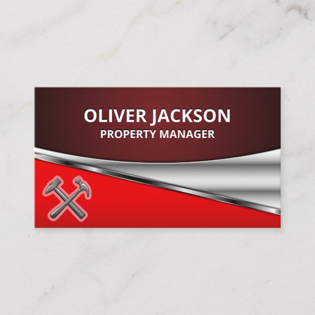 Hardware Construction Tools | Hammers | Metallic Business Card (Front)