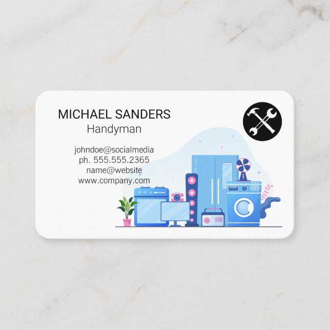 Hardware Tools | Appliance Repairman Business Card (Front)