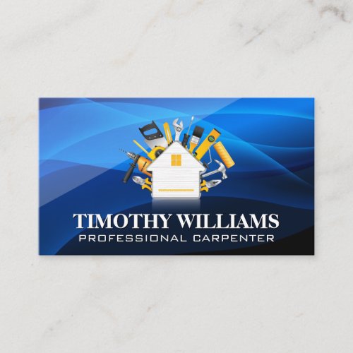 Hardware Tools  Blue Abstract Background Business Card