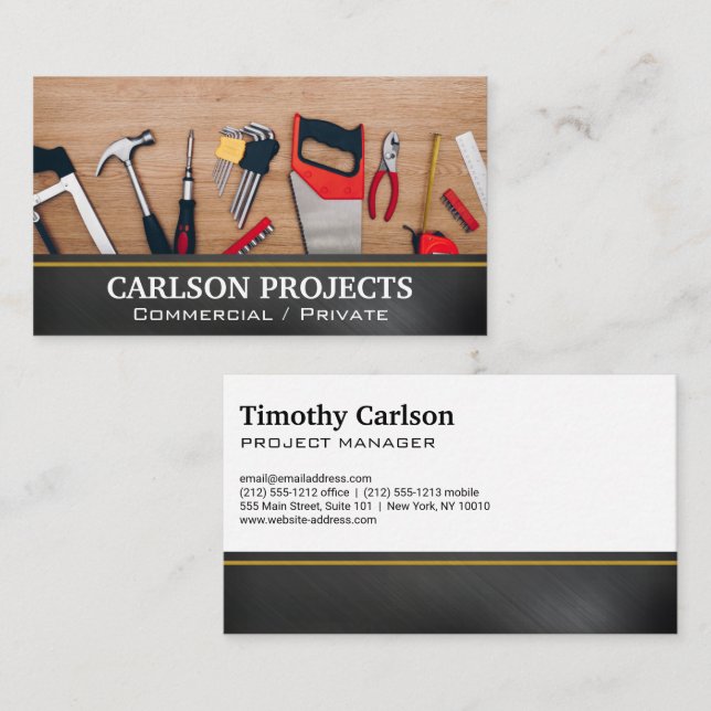 Hardware Tools | Carpentry Construction Business Card (Front/Back)