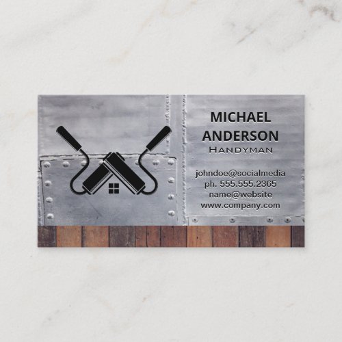 Hardware Tools  Construction Builder  Wood Metal Business Card