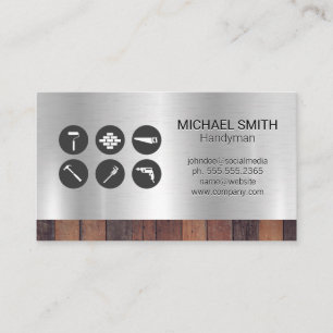 Hardware Tools   Construction Builder   Wood Metal Business Card