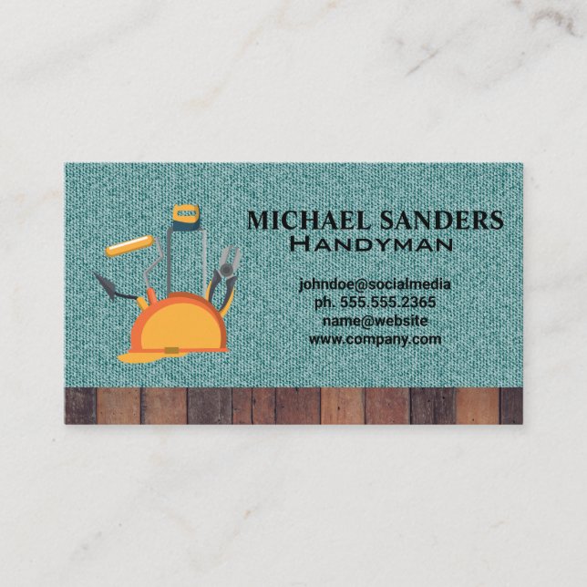 Hardware Tools | Construction Hard Hat Business Card (Front)