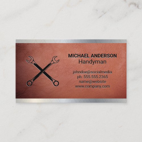 Hardware Tools  Construction  Metal Leather Business Card