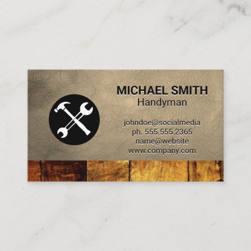 Hardware Tools  Construction  Wood Leather Business Card