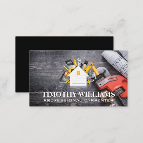 Hardware Tools  Home Icon  Blue Prints Business Card