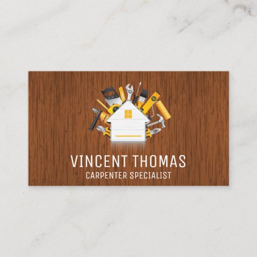 Hardware Tools  Home Wood Grain Business Card