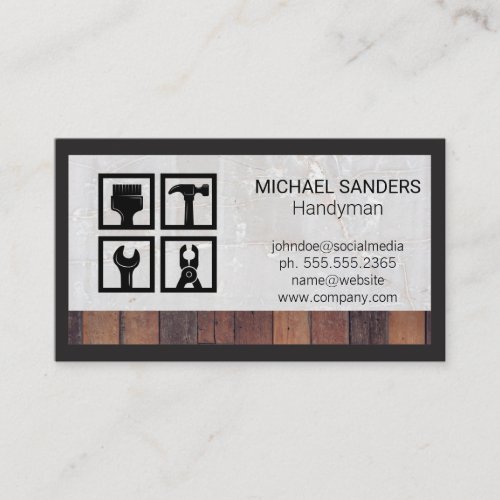 Hardware Tools Icons  Construction Material Business Card