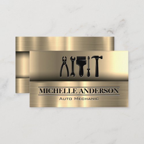 Hardware Tools  Metallic Gold Business Card