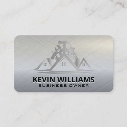Hardware Tools | Metallic Texture | Construction Business Card