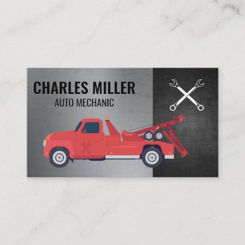 Hardware Tools  Red Towing Vehicle Business Card