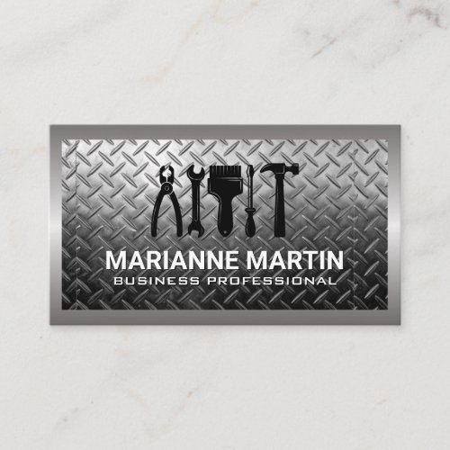 Hardware Tools  Steel Plated Background Business Card