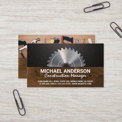 Hardware Tools  Table Saw  Wood Business Card