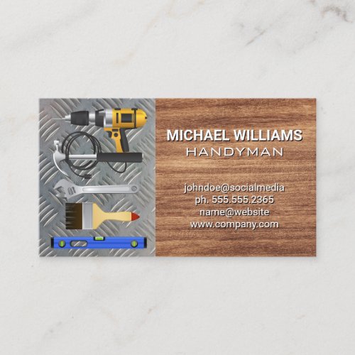Hardware Tools  Wood and Metal  Business Card