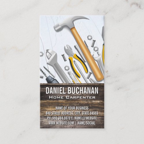 Hardware Tools  Wood and Spackle Business Card