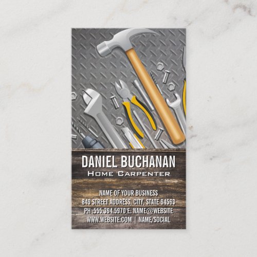 Hardware Tools  Wood and Steel Business Card