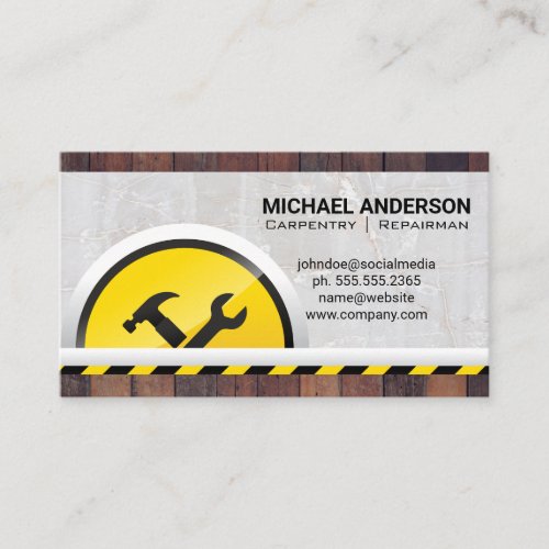 Hardware Tools  Wood Concrete Business Card