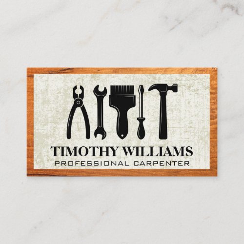Hardware Tools  Wood Frame Business Card