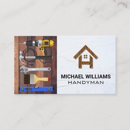 Hardware Tools  Wood Home Logo Business Card