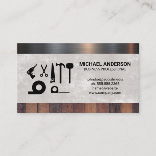 Hardware Tools  Wood Metal Material Business Card