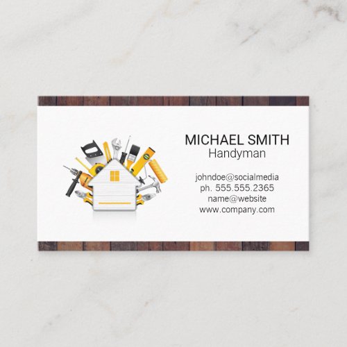 Hardware Tools  Wooden BoardConstruction Builder  Business Card