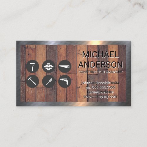 Hardware Tools  Wooden Boards Business Card