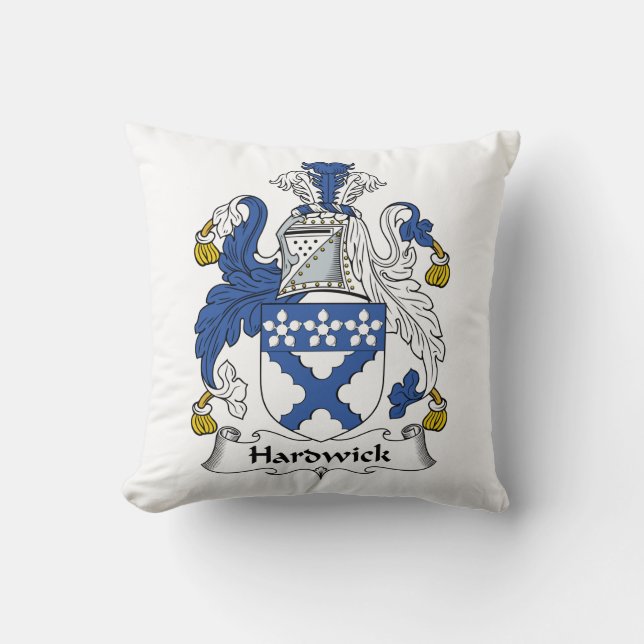 Hardwick Family Crest Throw Pillow (Front)