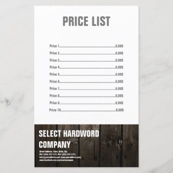 Hardwood Company Wood Template Advert Flyer by GetArtFACTORY at Zazzle
