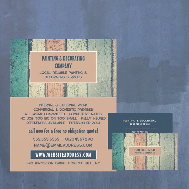 Hardwood Design, Painter & Decorator Business Card (Creator Uploaded)