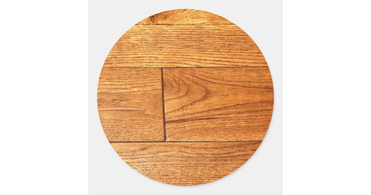 Hardwood floor classic round sticker Zazzle