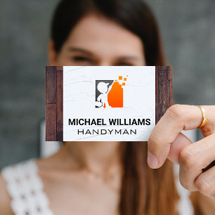 Hardwood Floors Spackle Handyman Logo Business Card